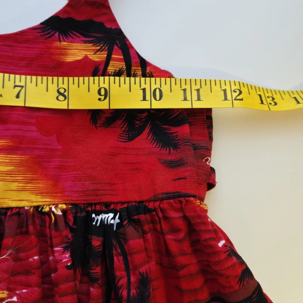 Royal Hawaiian Creations Red Sunset Dress Toddler Girls‎ Size XL 3-4 Cotton USA